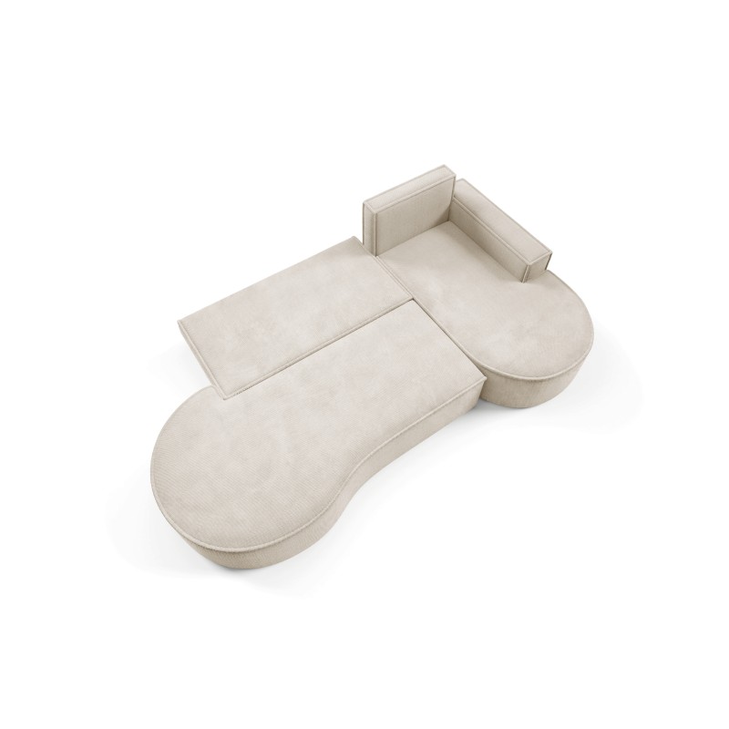 MOLLY Right-Hand Corner Sofa with Sleep Function, Free-Standing in CURIO 09 Beige Fabric MOLLY Right-Hand Corner Sofa with Sleep Function, Free-Standing in CURIO 09 Beige Fabric