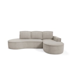 MOLLY Right-Hand Corner Sofa with Sleep Function, Free-Standing in CURIO 11 Ash Grey Fabric MOLLY Right-Hand Corner Sofa with Sleep Function, Free-Standing in CURIO 11 Ash Grey Fabric