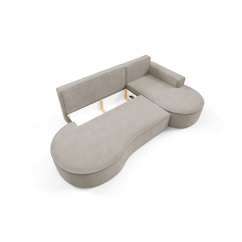 MOLLY Right-Hand Corner Sofa with Sleep Function, Free-Standing in CURIO 11 Ash Grey Fabric MOLLY Right-Hand Corner Sofa with Sleep Function, Free-Standing in CURIO 11 Ash Grey Fabric