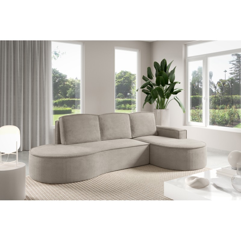 MOLLY Right-Hand Corner Sofa with Sleep Function, Free-Standing in CURIO 11 Ash Grey Fabric MOLLY Right-Hand Corner Sofa with Sleep Function, Free-Standing in CURIO 11 Ash Grey Fabric