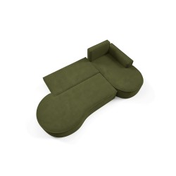 "MOLLY Right-Sided Corner Sofa with Sleep Function, Free-Standing in CURIO 39 Green Fabric" "MOLLY Right-Sided Corner Sofa with Sleep Function, Free-Standing in CURIO 39 Green Fabric"