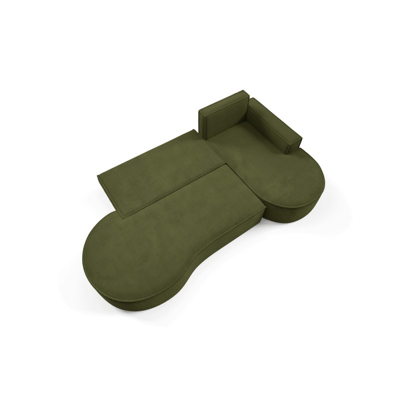 "MOLLY Right-Sided Corner Sofa with Sleep Function, Free-Standing in CURIO 39 Green Fabric" "MOLLY Right-Sided Corner Sofa with Sleep Function, Free-Standing in CURIO 39 Green Fabric"