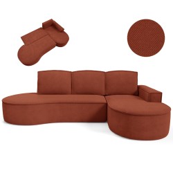 "MOLLY Right-Hand Corner Sofa with Sleep Function, Freestanding in CURIO 55 Brown Fabric" "MOLLY Right-Hand Corner Sofa with Sleep Function, Freestanding in CURIO 55 Brown Fabric"