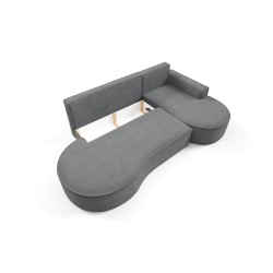 MOLLY Right-Hand Corner Sofa with Sleep Function, Freestanding in CURIO 97 Grey Fabric MOLLY Right-Hand Corner Sofa with Sleep Function, Freestanding in CURIO 97 Grey Fabric