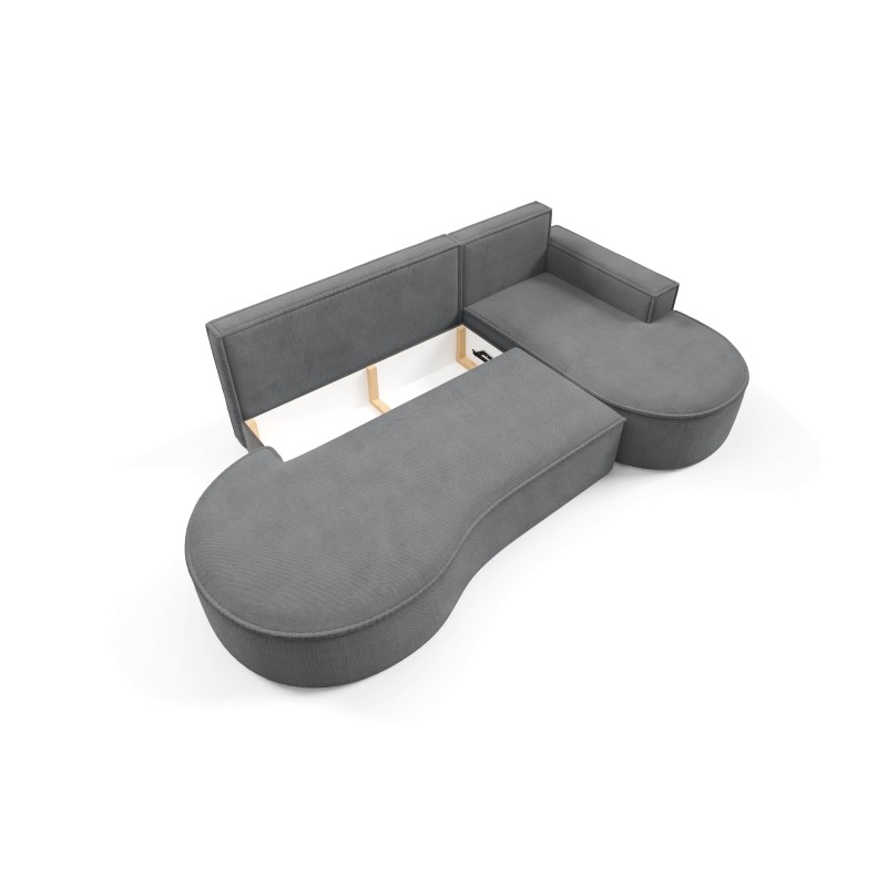 MOLLY Right-Hand Corner Sofa with Sleep Function, Freestanding in CURIO 97 Grey Fabric MOLLY Right-Hand Corner Sofa with Sleep Function, Freestanding in CURIO 97 Grey Fabric