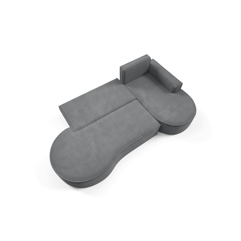 MOLLY Right-Hand Corner Sofa with Sleep Function, Freestanding in CURIO 97 Grey Fabric MOLLY Right-Hand Corner Sofa with Sleep Function, Freestanding in CURIO 97 Grey Fabric