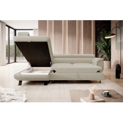 RAVEN L Left-Handed Free-Standing Corner Sofa with Sleep Function in ARAGON 03 Beige Fabric - VERSAILLES Edition RAVEN L Left-Handed Free-Standing Corner Sofa with Sleep Function in ARAGON 03 Beige Fabric - VERSAILLES Edition