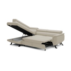 RAVEN L Left-Handed Free-Standing Corner Sofa with Sleep Function in ARAGON 03 Beige Fabric - VERSAILLES Edition RAVEN L Left-Handed Free-Standing Corner Sofa with Sleep Function in ARAGON 03 Beige Fabric - VERSAILLES Edition