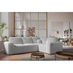 Monaco II corner sofa with a sleeping function in Velour fabric, Velo 632 - elegance and functionality in one