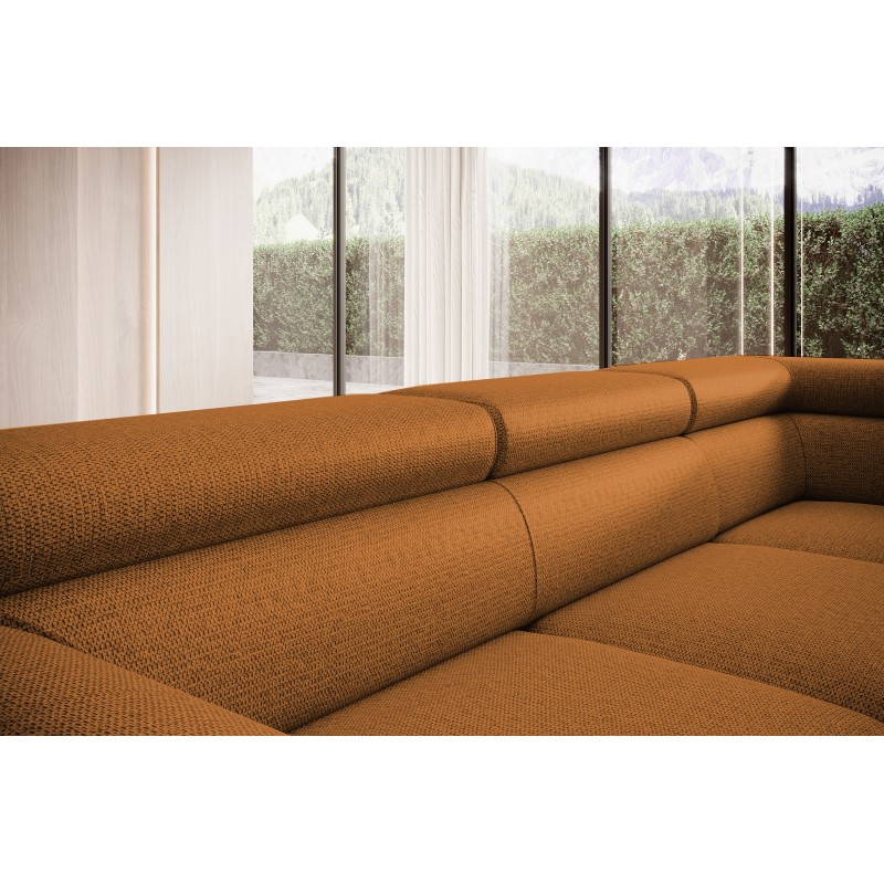 RAVEN L Left-hand Free-standing Corner Sofa with Sleeping Function in ARAGON 56 Brown Fabric - VERSAILLES Edition RAVEN L Left-hand Free-standing Corner Sofa with Sleeping Function in ARAGON 56 Brown Fabric - VERSAILLES Edition