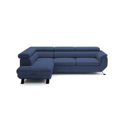 RAVEN L Left-Handed Free-Standing Corner Sofa with Sleep Function in ARAGON 79 Blue Fabric by WERSAL