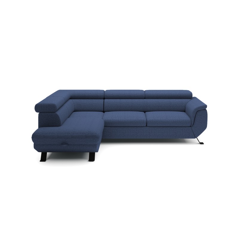RAVEN L Left-Handed Free-Standing Corner Sofa with Sleep Function in ARAGON 79 Blue Fabric by WERSAL RAVEN L Left-Handed Free-Standing Corner Sofa with Sleep Function in ARAGON 79 Blue Fabric by WERSAL