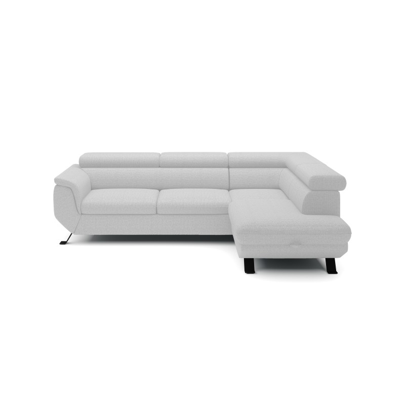 RAVEN L Shaped Right-Sided Free-Standing Sleeper Sofa in ARAGON 01 White Fabric - VERSAILLES Edition RAVEN L Shaped Right-Sided Free-Standing Sleeper Sofa in ARAGON 01 White Fabric - VERSAILLES Edition