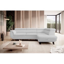 RAVEN L Shaped Right-Sided Free-Standing Sleeper Sofa in ARAGON 01 White Fabric - VERSAILLES Edition RAVEN L Shaped Right-Sided Free-Standing Sleeper Sofa in ARAGON 01 White Fabric - VERSAILLES Edition