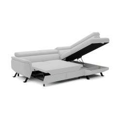 RAVEN L Shaped Right-Sided Free-Standing Sleeper Sofa in ARAGON 01 White Fabric - VERSAILLES Edition RAVEN L Shaped Right-Sided Free-Standing Sleeper Sofa in ARAGON 01 White Fabric - VERSAILLES Edition