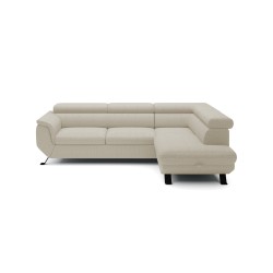 RAVEN L Right-Handed Free-Standing Corner Sofa with Sleep Function in ARAGON 03 Beige Fabric from WERSAL