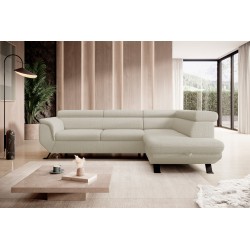 RAVEN L Right-Handed Free-Standing Corner Sofa with Sleep Function in ARAGON 03 Beige Fabric from WERSAL RAVEN L Right-Handed Free-Standing Corner Sofa with Sleep Function in ARAGON 03 Beige Fabric from WERSAL