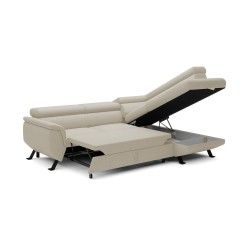 RAVEN L Right-Handed Free-Standing Corner Sofa with Sleep Function in ARAGON 03 Beige Fabric from WERSAL RAVEN L Right-Handed Free-Standing Corner Sofa with Sleep Function in ARAGON 03 Beige Fabric from WERSAL