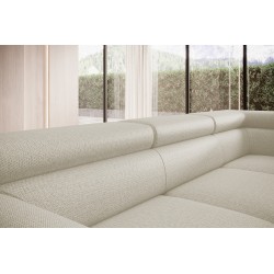 RAVEN L Right-Handed Free-Standing Corner Sofa with Sleep Function in ARAGON 03 Beige Fabric from WERSAL RAVEN L Right-Handed Free-Standing Corner Sofa with Sleep Function in ARAGON 03 Beige Fabric from WERSAL