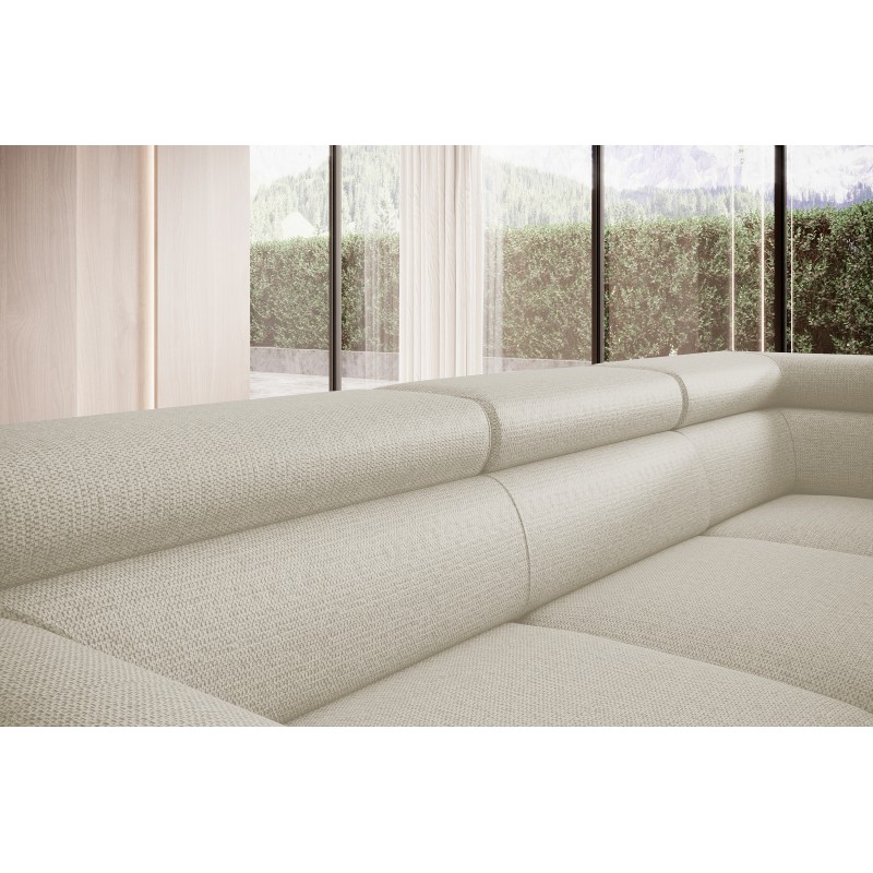 RAVEN L Right-Handed Free-Standing Corner Sofa with Sleep Function in ARAGON 03 Beige Fabric from WERSAL RAVEN L Right-Handed Free-Standing Corner Sofa with Sleep Function in ARAGON 03 Beige Fabric from WERSAL