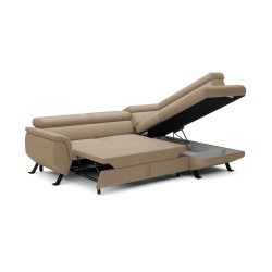 Premium RAVEN L-Shaped Sleeper Sofa in ARAGON 14 Cappuccino Fabric - VERSAILLES Edition Premium RAVEN L-Shaped Sleeper Sofa in ARAGON 14 Cappuccino Fabric - VERSAILLES Edition