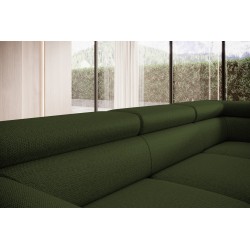 RAVEN L Right-Handed Freestanding Corner Sofa with Sleep Function in ARAGON 39 Dark Green Fabric - VERSAILLES Edition RAVEN L Right-Handed Freestanding Corner Sofa with Sleep Function in ARAGON 39 Dark Green Fabric - VERSAILLES Edition