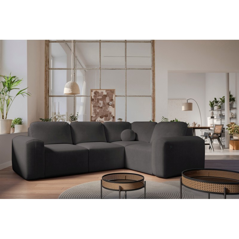 Monaco II corner sofa with a sleeping function in Velour fabric, Velo 635 - elegance and functionality in one