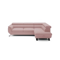 RAVEN L Right-Facing Standalone Corner Sofa with Sleep Function in Powder Pink ARAGON 62 Fabric - VERSAILLES Edition