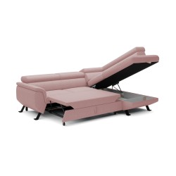RAVEN L Right-Facing Standalone Corner Sofa with Sleep Function in Powder Pink ARAGON 62 Fabric - VERSAILLES Edition RAVEN L Right-Facing Standalone Corner Sofa with Sleep Function in Powder Pink ARAGON 62 Fabric - VERSAILLES Edition