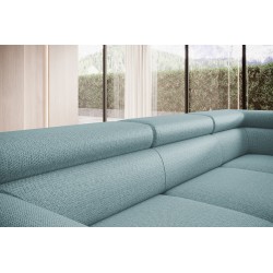RAVEN L-shaped Right-Handed Free-Standing Sleeper Corner Sofa in ARAGON 70 Light Blue Fabric - VERSAILLES Edition RAVEN L-shaped Right-Handed Free-Standing Sleeper Corner Sofa in ARAGON 70 Light Blue Fabric - VERSAILLES Edition