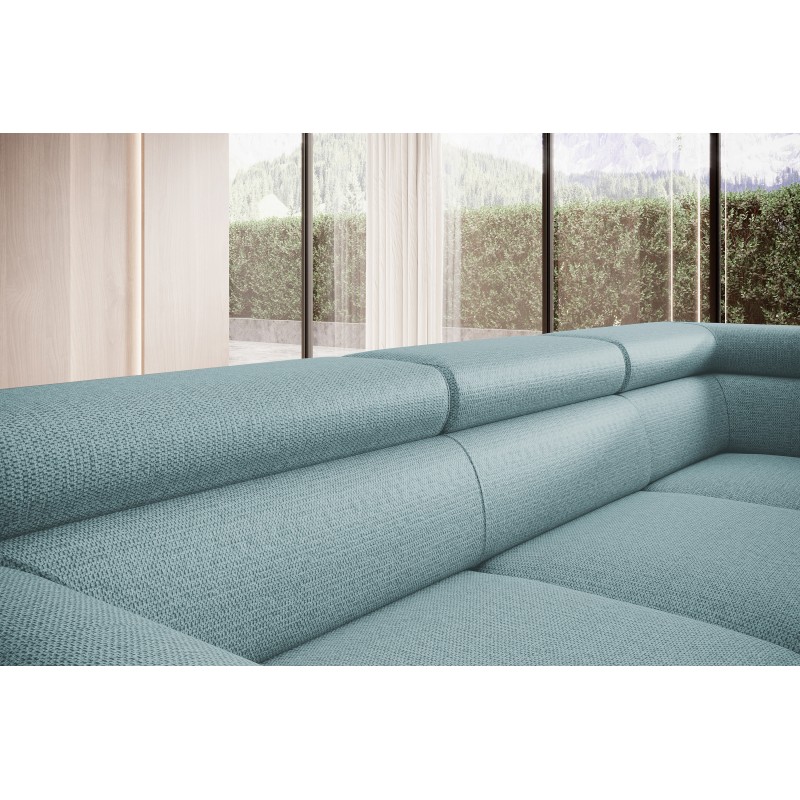 RAVEN L-shaped Right-Handed Free-Standing Sleeper Corner Sofa in ARAGON 70 Light Blue Fabric - VERSAILLES Edition RAVEN L-shaped Right-Handed Free-Standing Sleeper Corner Sofa in ARAGON 70 Light Blue Fabric - VERSAILLES Edition