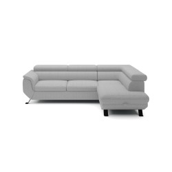 RAVEN L Right-Handed Free-Standing Corner Sofa with Sleep Function in ARAGON 83 Ash Grey Fabric - VERSAILLES Edition
