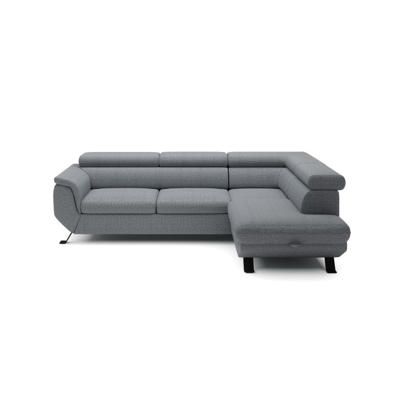 RAVEN L Right-Handed Freestanding Corner Sofa Bed in ARAGON 93 Grey Fabric by WERSAL RAVEN L Right-Handed Freestanding Corner Sofa Bed in ARAGON 93 Grey Fabric by WERSAL