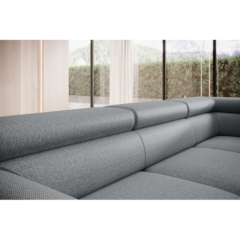 RAVEN L Right-Handed Freestanding Corner Sofa Bed in ARAGON 93 Grey Fabric by WERSAL RAVEN L Right-Handed Freestanding Corner Sofa Bed in ARAGON 93 Grey Fabric by WERSAL