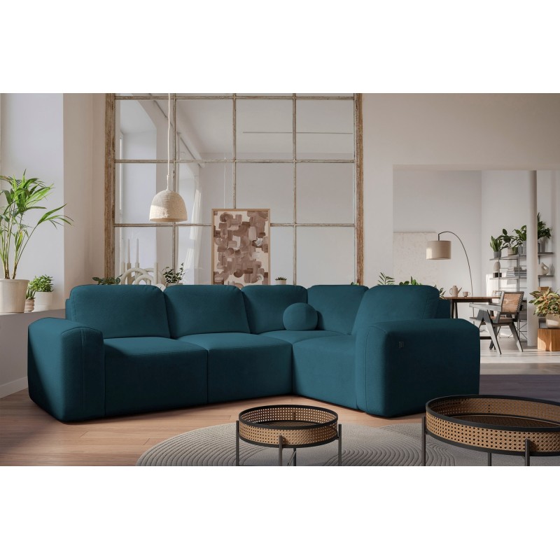 Monaco II corner sofa with a sleeping function in Velvet fabric, Velo 631 - elegance and functionality in one