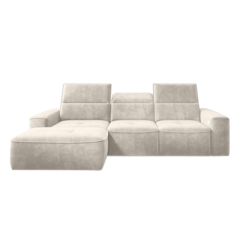 COLOMBO Mini Left-Handed Corner Sofa with Electric Sleep Function and PALLADIUM 02 Beige Storage Compartment from VERSAL COLOMBO Mini Left-Handed Corner Sofa with Electric Sleep Function and PALLADIUM 02 Beige Storage Compartment from VERSAL