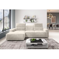 COLOMBO Mini Left-Handed Corner Sofa with Electric Sleep Function and PALLADIUM 02 Beige Storage Compartment from VERSAL COLOMBO Mini Left-Handed Corner Sofa with Electric Sleep Function and PALLADIUM 02 Beige Storage Compartment from VERSAL