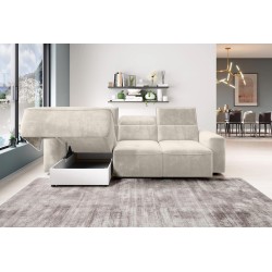 COLOMBO Mini Left-Handed Corner Sofa with Electric Sleep Function and PALLADIUM 02 Beige Storage Compartment from VERSAL COLOMBO Mini Left-Handed Corner Sofa with Electric Sleep Function and PALLADIUM 02 Beige Storage Compartment from VERSAL