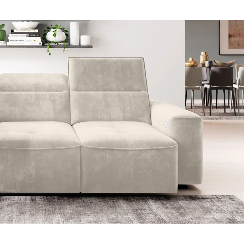 COLOMBO Mini Left-Handed Corner Sofa with Electric Sleep Function and PALLADIUM 02 Beige Storage Compartment from VERSAL COLOMBO Mini Left-Handed Corner Sofa with Electric Sleep Function and PALLADIUM 02 Beige Storage Compartment from VERSAL