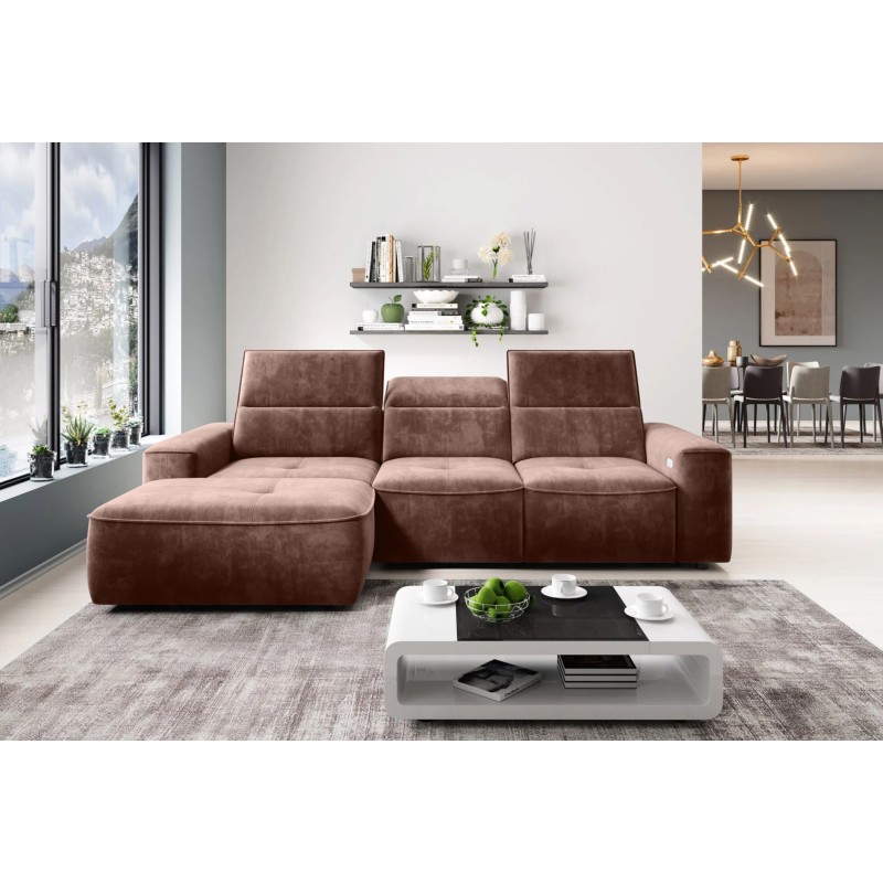 COLOMBO Mini Left-Handed Corner Sofa with Electric Sleep Function and PALLADIUM 08 Copper Storage Box WERSAL COLOMBO Mini Left-Handed Corner Sofa with Electric Sleep Function and PALLADIUM 08 Copper Storage Box WERSAL