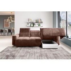 COLOMBO Mini Left-Handed Corner Sofa with Electric Sleep Function and PALLADIUM 08 Copper Storage Box WERSAL COLOMBO Mini Left-Handed Corner Sofa with Electric Sleep Function and PALLADIUM 08 Copper Storage Box WERSAL