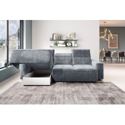 COLOMBO Mini Left-Handed Corner Sofa with Electric Sleep Function and PALLADIUM 15 Grey Storage WERSAL COLOMBO Mini Left-Handed Corner Sofa with Electric Sleep Function and PALLADIUM 15 Grey Storage WERSAL