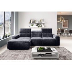 COLOMBO Mini Left-Handed Corner Sofa with Electric Sleep Function and PALLADIUM 19 Anthracite Storage Compartment WERSAL COLOMBO Mini Left-Handed Corner Sofa with Electric Sleep Function and PALLADIUM 19 Anthracite Storage Compartment WERSAL