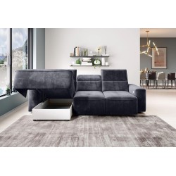 COLOMBO Mini Left-Handed Corner Sofa with Electric Sleep Function and PALLADIUM 19 Anthracite Storage Compartment WERSAL COLOMBO Mini Left-Handed Corner Sofa with Electric Sleep Function and PALLADIUM 19 Anthracite Storage Compartment WERSAL