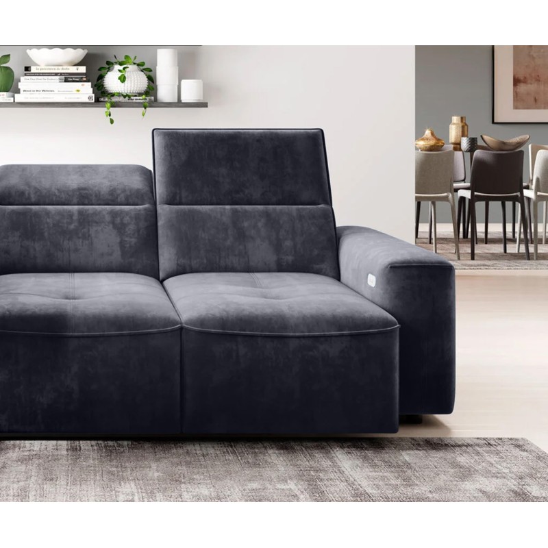 COLOMBO Mini Left-Handed Corner Sofa with Electric Sleep Function and PALLADIUM 19 Anthracite Storage Compartment WERSAL COLOMBO Mini Left-Handed Corner Sofa with Electric Sleep Function and PALLADIUM 19 Anthracite Storage Compartment WERSAL