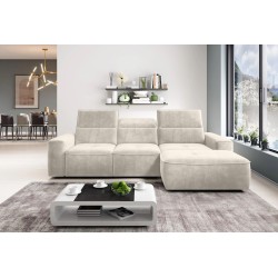 COLOMBO Mini Right-Hand Corner Sofa with Electric Sleep Function and PALLADIUM 02 Beige Storage Compartment WERSAL COLOMBO Mini Right-Hand Corner Sofa with Electric Sleep Function and PALLADIUM 02 Beige Storage Compartment WERSAL