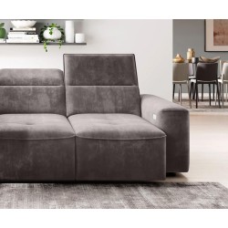 COLOMBO Mini Right-Hand Corner Sofa with Electric Sleep Function and PALLADIUM 05 Brown Storage Compartment by WERSAL COLOMBO Mini Right-Hand Corner Sofa with Electric Sleep Function and PALLADIUM 05 Brown Storage Compartment by WERSAL