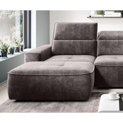COLOMBO Mini Right-Hand Corner Sofa with Electric Sleep Function and PALLADIUM 05 Brown Storage Compartment by WERSAL COLOMBO Mini Right-Hand Corner Sofa with Electric Sleep Function and PALLADIUM 05 Brown Storage Compartment by WERSAL