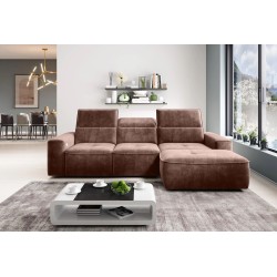 COLOMBO Mini Right-Hand Corner Sofa with Electric Sleep Function and PALLADIUM 08 Copper Storage Compartment WERSAL COLOMBO Mini Right-Hand Corner Sofa with Electric Sleep Function and PALLADIUM 08 Copper Storage Compartment WERSAL