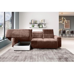 COLOMBO Mini Right-Hand Corner Sofa with Electric Sleep Function and PALLADIUM 08 Copper Storage Compartment WERSAL COLOMBO Mini Right-Hand Corner Sofa with Electric Sleep Function and PALLADIUM 08 Copper Storage Compartment WERSAL